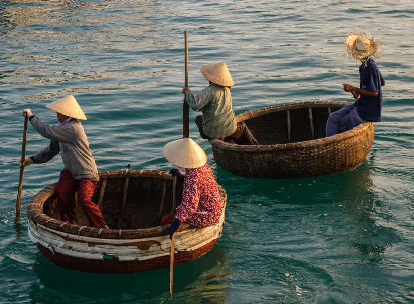 Vietnamese Round Boats, Hoi An, Vietnam