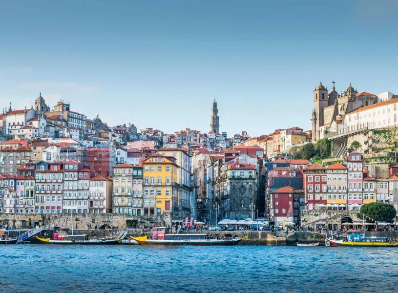 See colourful Porto from the Douro river, Portugal