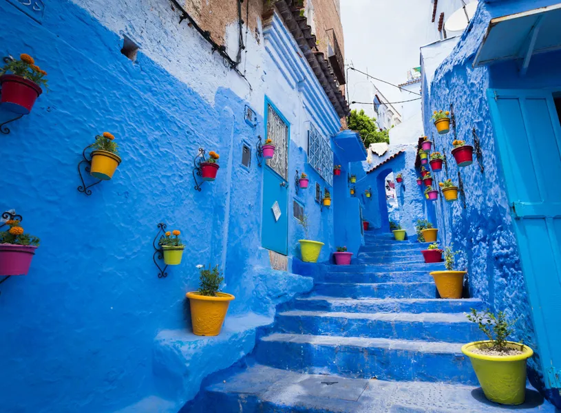 Alleyway in Chefchaouen, Morocoo