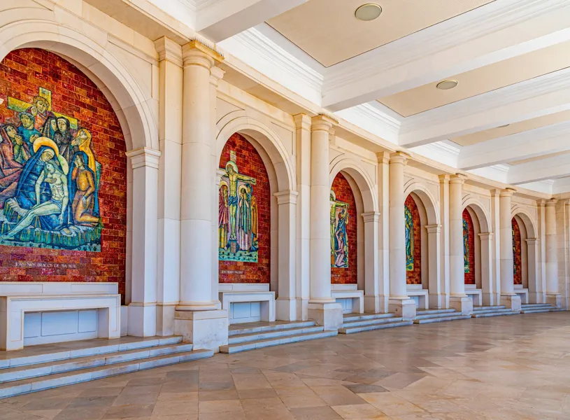 Arcade of the famous sanctuary of Fatima, Portugal