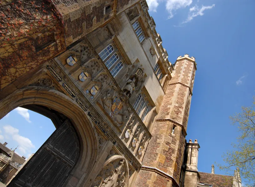 Frog's eye view of Trinity College in Cambridge, England