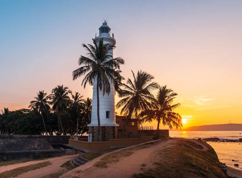 Sunrise Dutch Fort Lighthouse Galle Sri Lanka 