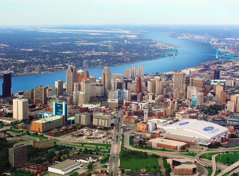 Aerial view, Detroit, Michigan, USA