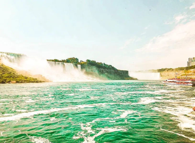 Boat at Niagara Falls in Ontario, Canada