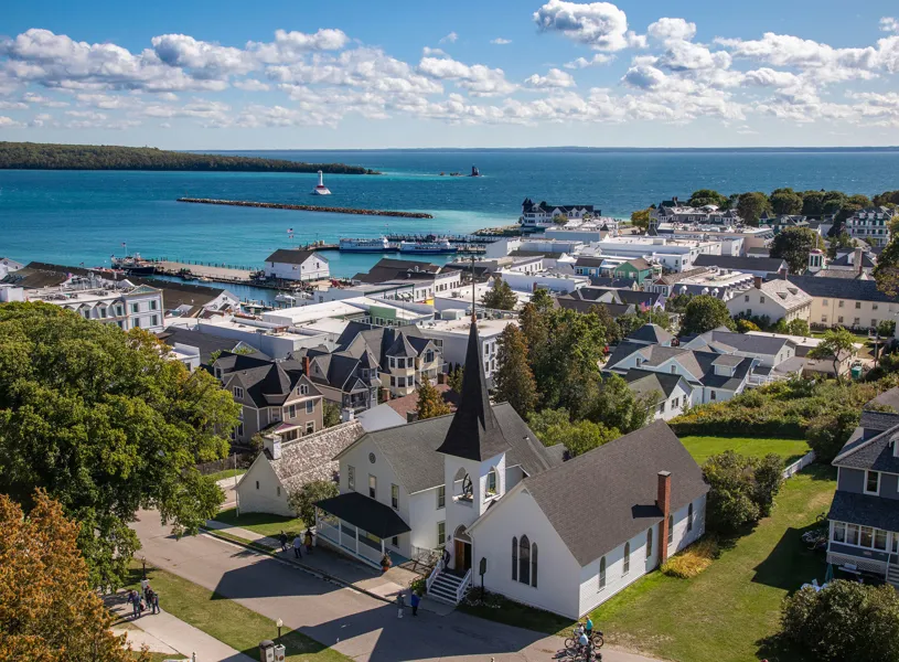 Town View of Mackinac Island, Michigan, USA