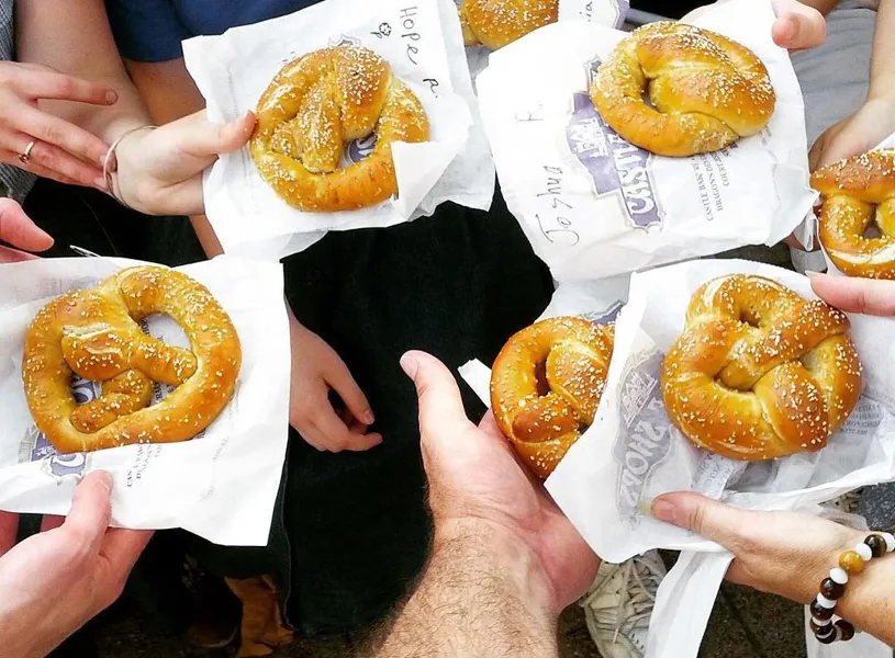 Bavarian pretzel rolling, Frankenmuth, Michigan, USA
