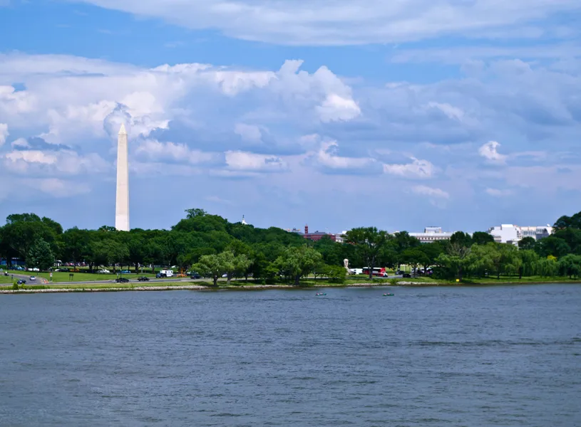 Looking across the Potomac River, Washington DC, USA