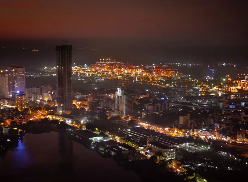 Night view of Colombo, Sri Lanka