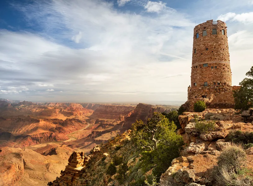 Scenic Viewpoint On The South Rim In Grand Canyon National Park 