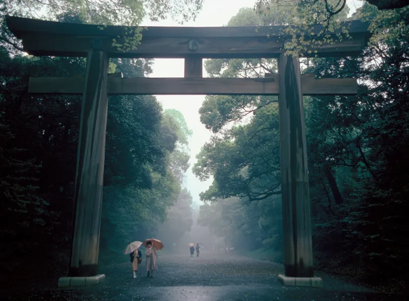 Torii Gate at Meiji Shrine, Shibuya, Tokyo, Japan