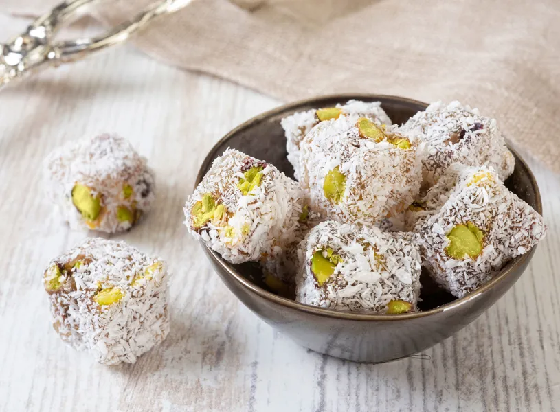 A bowl of Turkish Delight in Berat, Albania