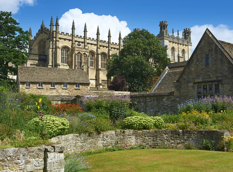 Gardens in front of Christchurch College in Oxford, England