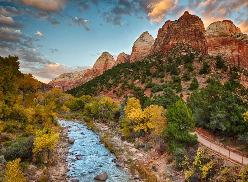 Multi-colour landscape, Zion National Park, Utah, USA