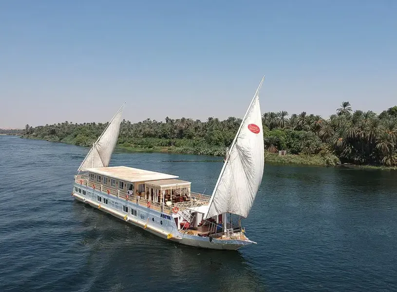 Scenic view of the Dahabiyya Judi Nile Cruise on The Nile in Egypt