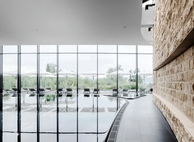 Indoor pool at The Dolder Grand Hotel in Zurich, Switzerland