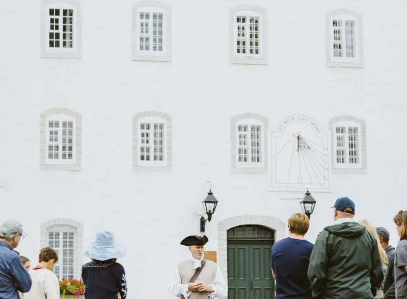 Local Guide with Guests on a walking tour in Old Quebec, Canada