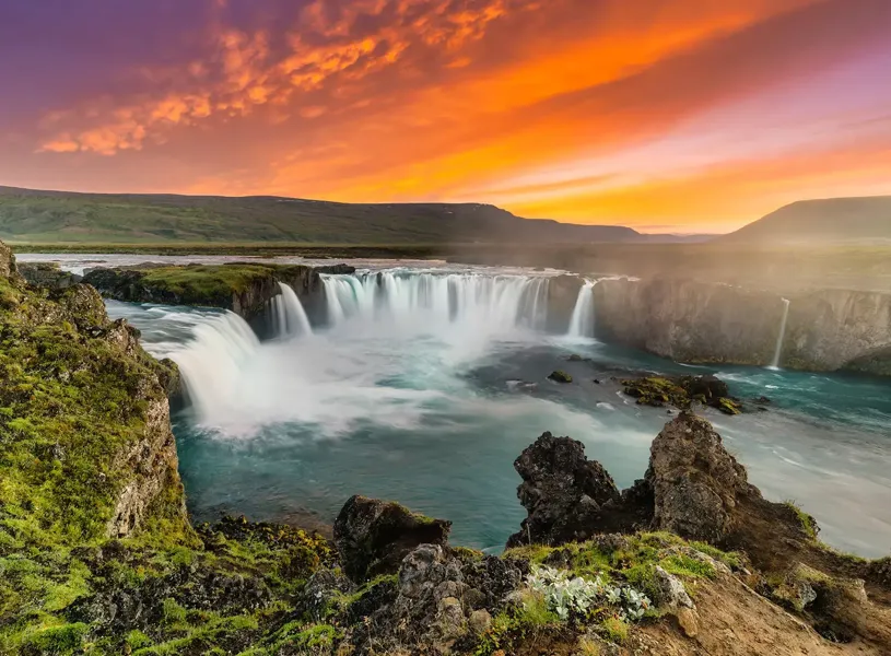 Godafoss Waterfall Godaoss Iceland 