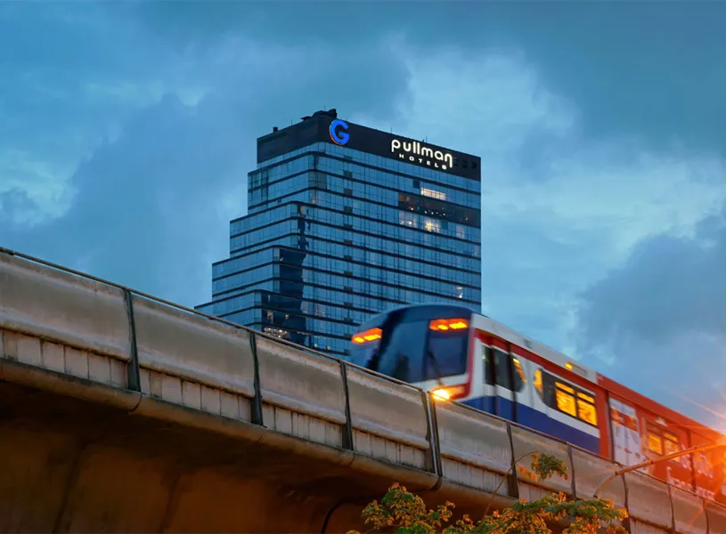Exterior shot of the Pullman Bangkok Hotel in Bangkok, Thailand