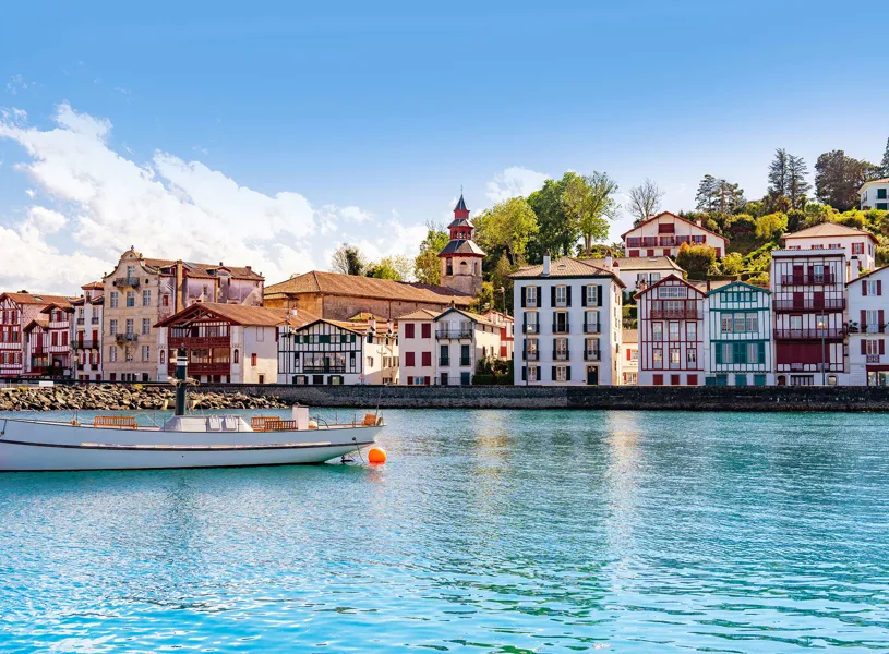 Scenic view of the harbour in Saint Jean De Luz, France