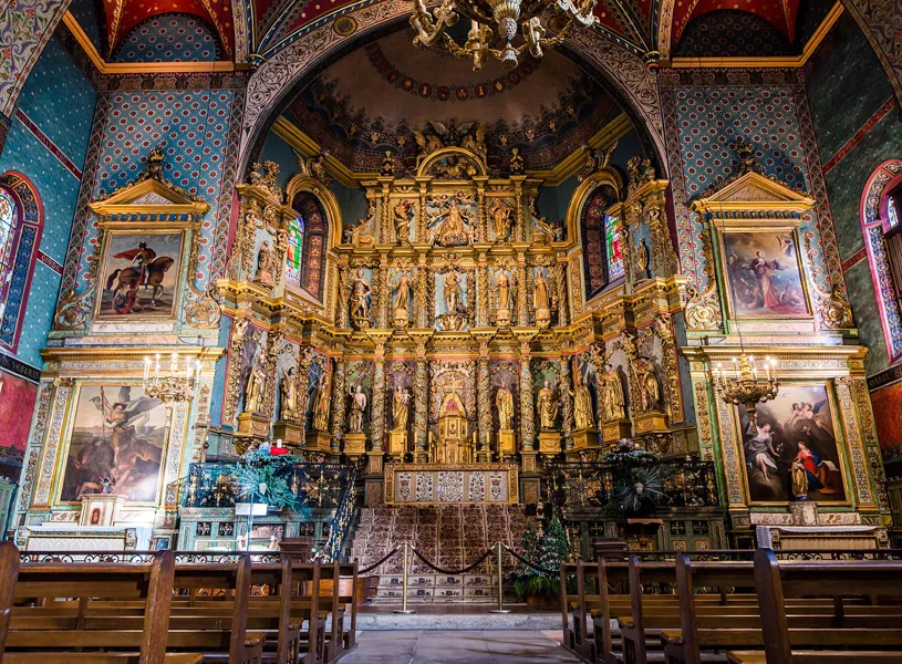 Interior view of Saint Jean Baptiste Church in Saint Jean De Luz, France