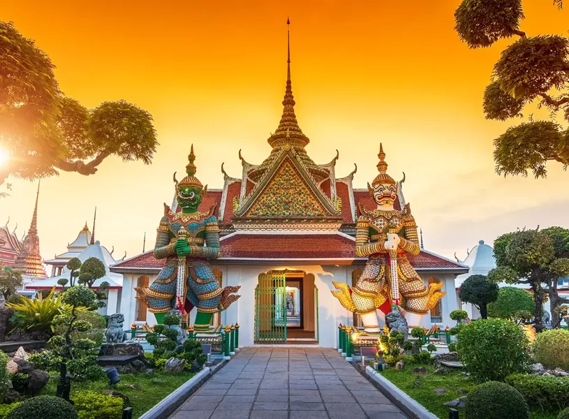 Sunset Wat Arun Temple Bangkok 