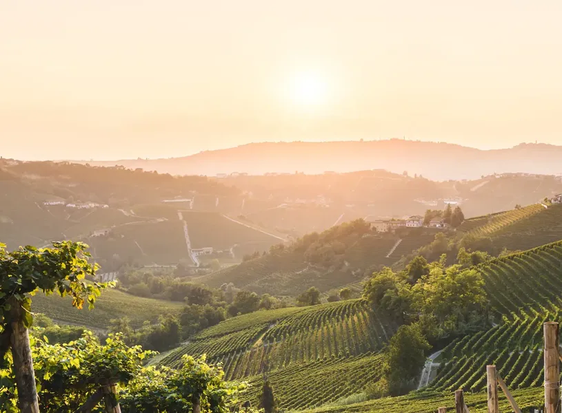 View over the hills and valleys of Piedmont, Turin in Italy
