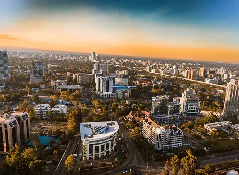 Scenic view of the city in Nairobi, Kenya 
