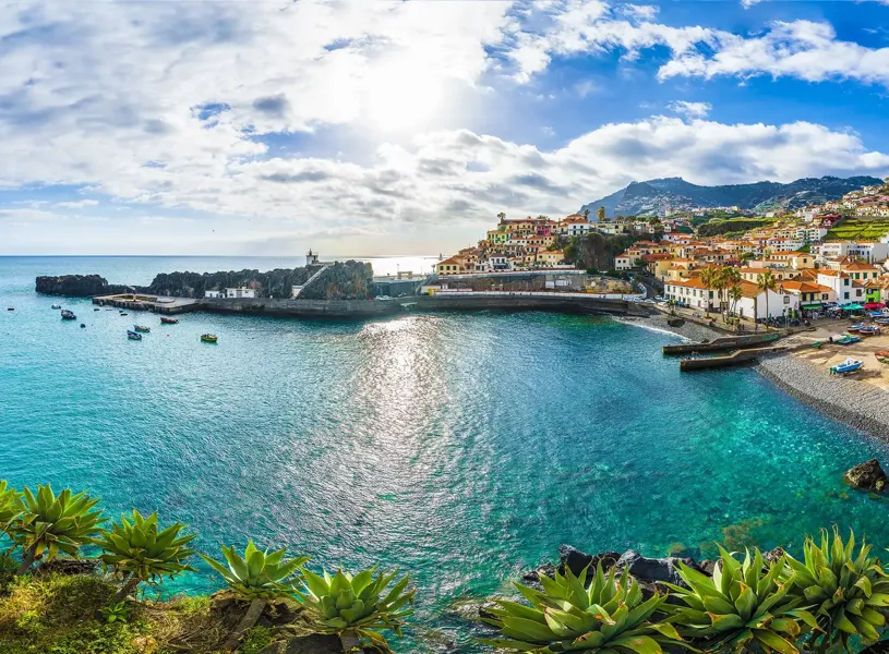 View over Camara de Lobos, harbor and fishing village, Madeira island, Portugal