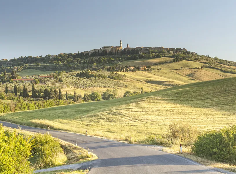 A panoramic view of Bagno Vignoni & Pienza, Italy
