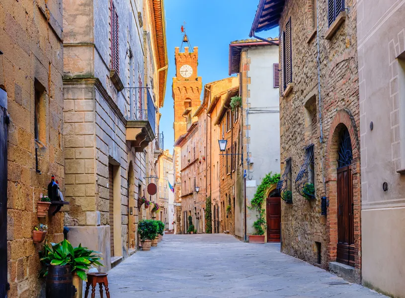 Street Old Town, Pienza, Tuscany, Italy
