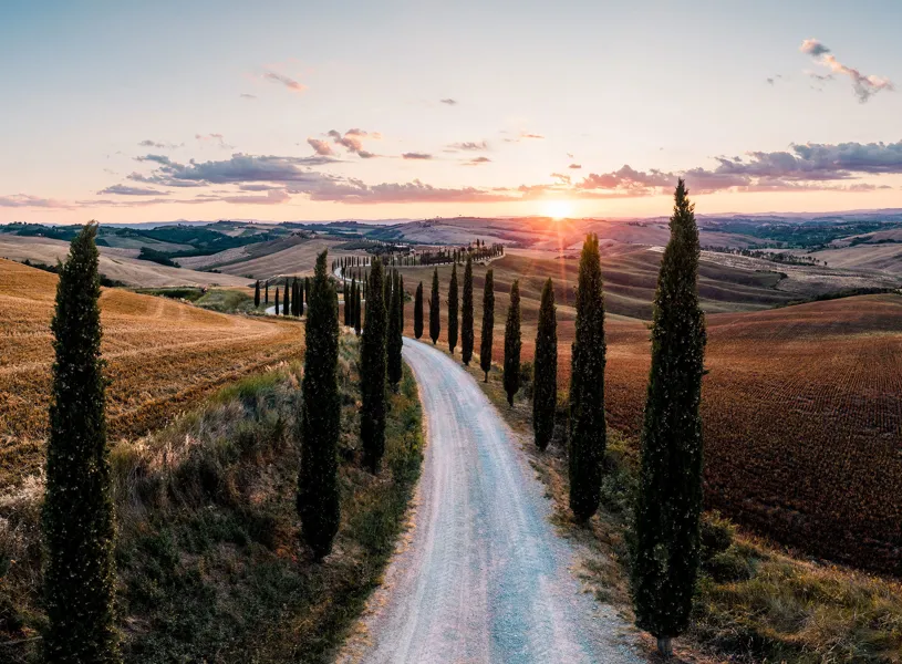 Sunset Fields, Tuscany, Italy
