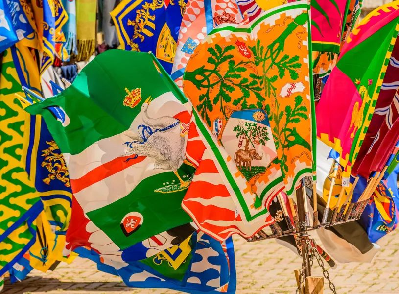 Contrades Flags, Siena, Italy