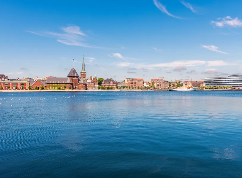 Skyline of Aarhus in Denmark