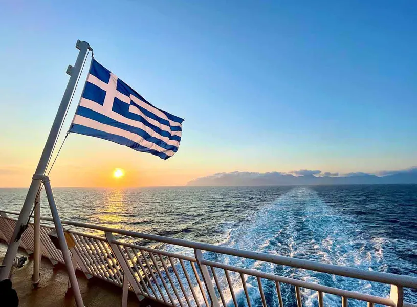 Ferry Between Greek Islands, Naxos, Greece