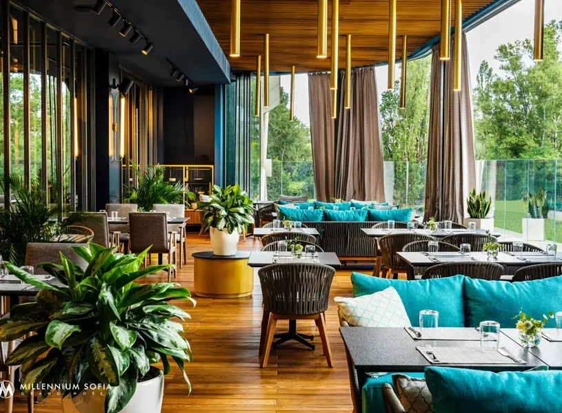 Outside Dining Grand Hotel Millennium Sofia Bulgaria
