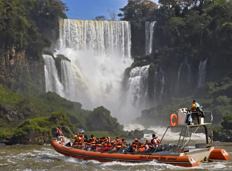Boat ride on the Gran Aventura at Iguassu Falls, Argentina.
